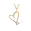 Pandantiv Aur 14k Inima cu Diamante 0.031ct