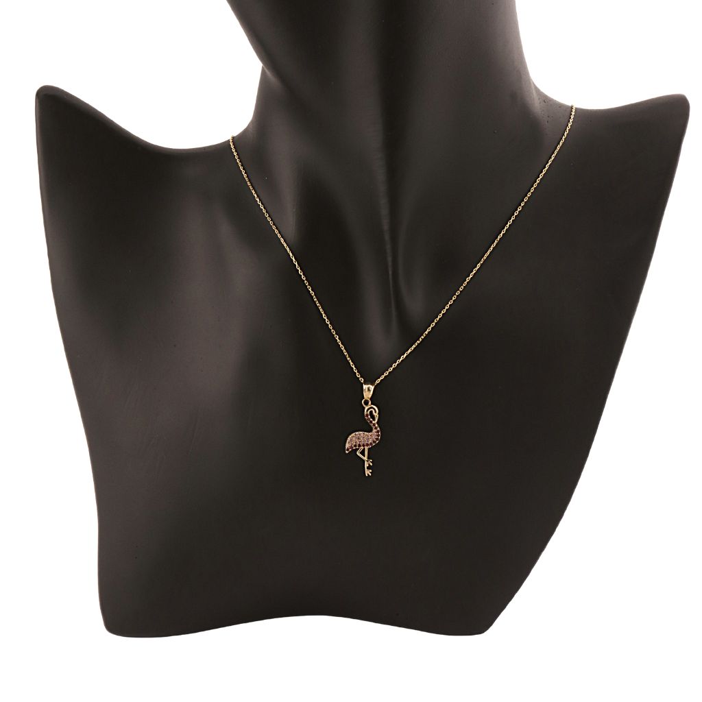 Pandantiv Aur 14k Pasarea Flamingo