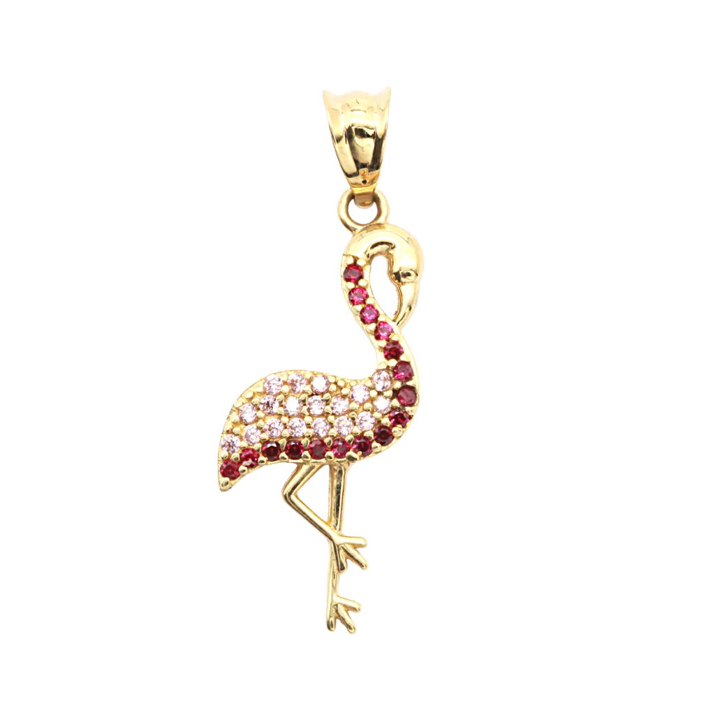 Pandantiv Aur 14k Pasarea Flamingo