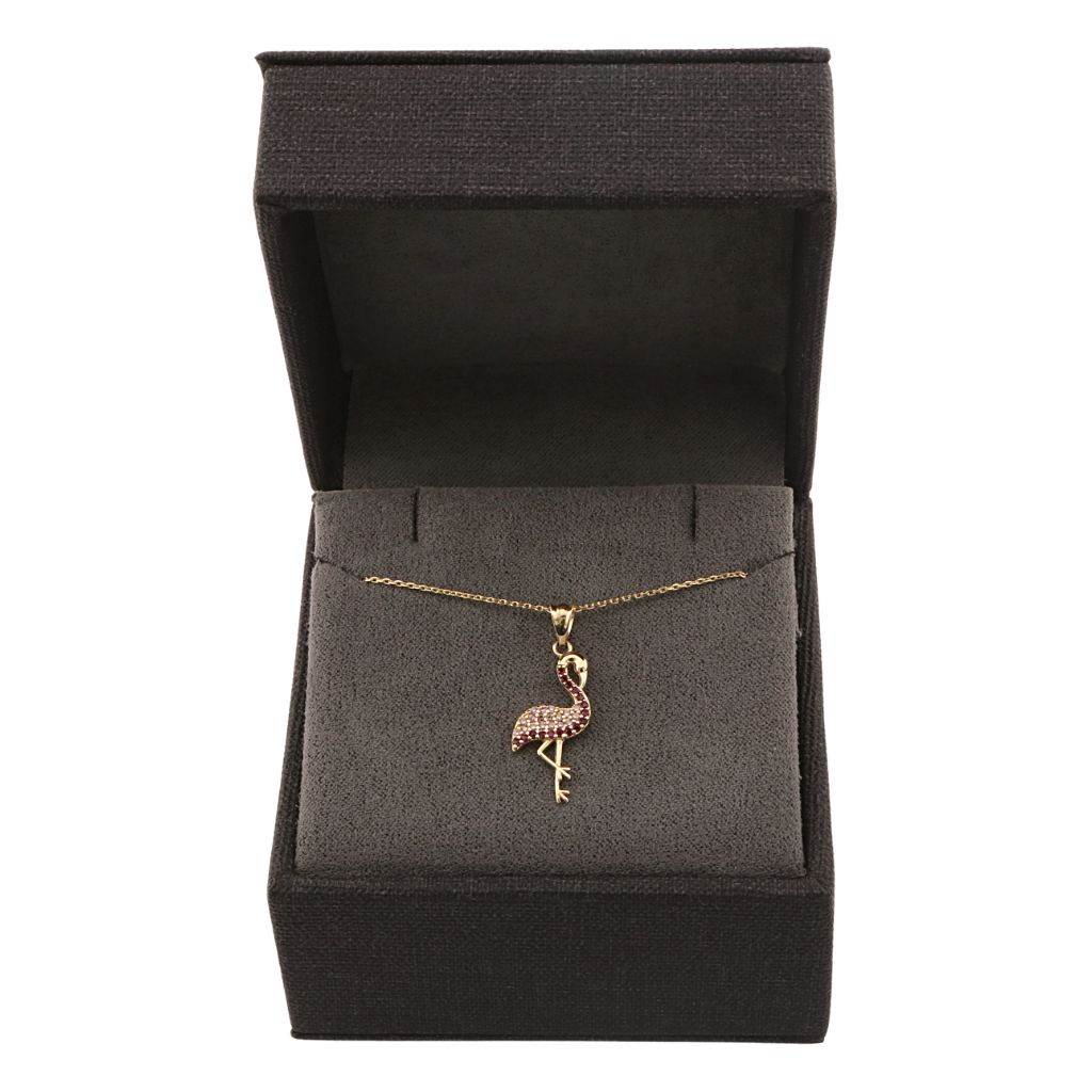 Pandantiv Aur 14k Pasarea Flamingo