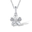 Pandantiv Aur Alb 14k Floare cu Diamante 0.031ct