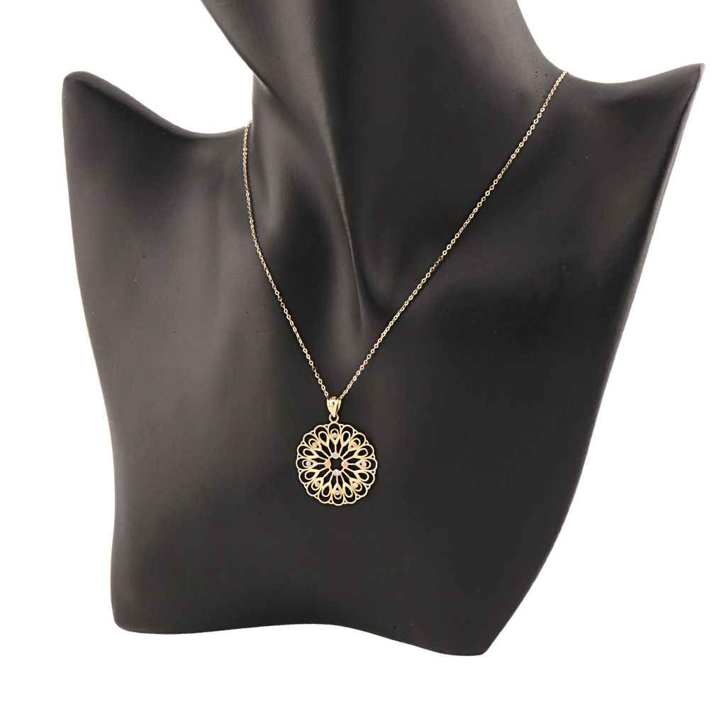 Pandantiv Aur Galben, Alb si Roz 14k Flower