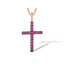 Pandantiv Aur Roz 14k Cruce cu Rubin 0.656 ct