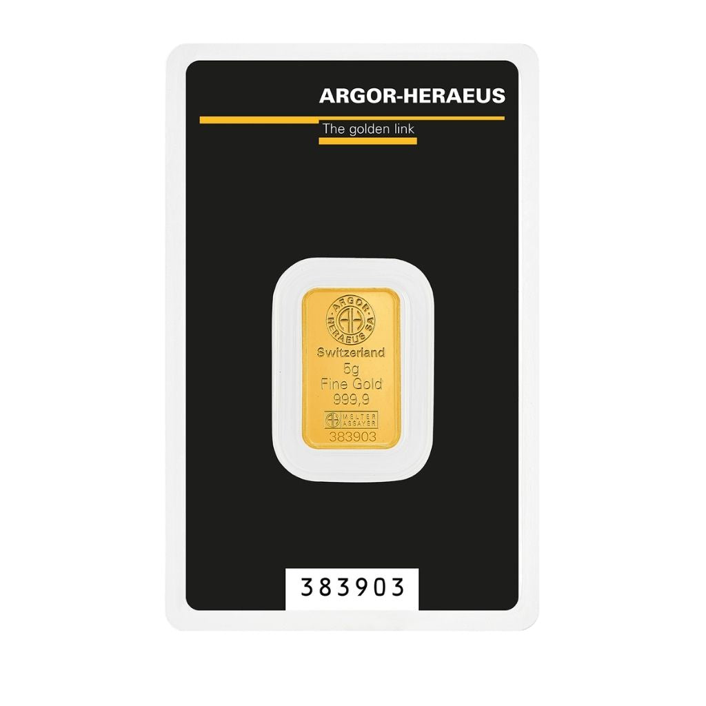 Lingou Aur 24K, Argor-Heraeus Kinebar, 5 g, puritate 999.9‰