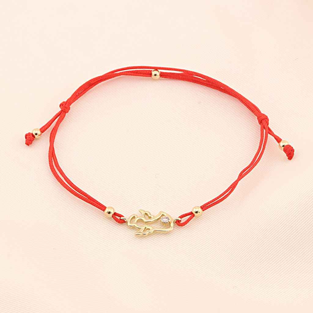 Bratara Snur Aur 14k Ingeras cu Piatra Alba