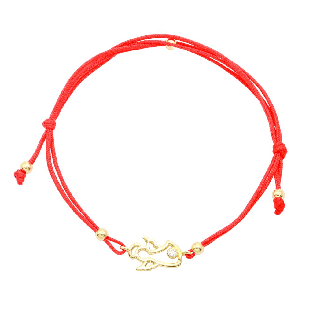 Bratara Snur Aur 14k Ingeras cu Piatra Alba