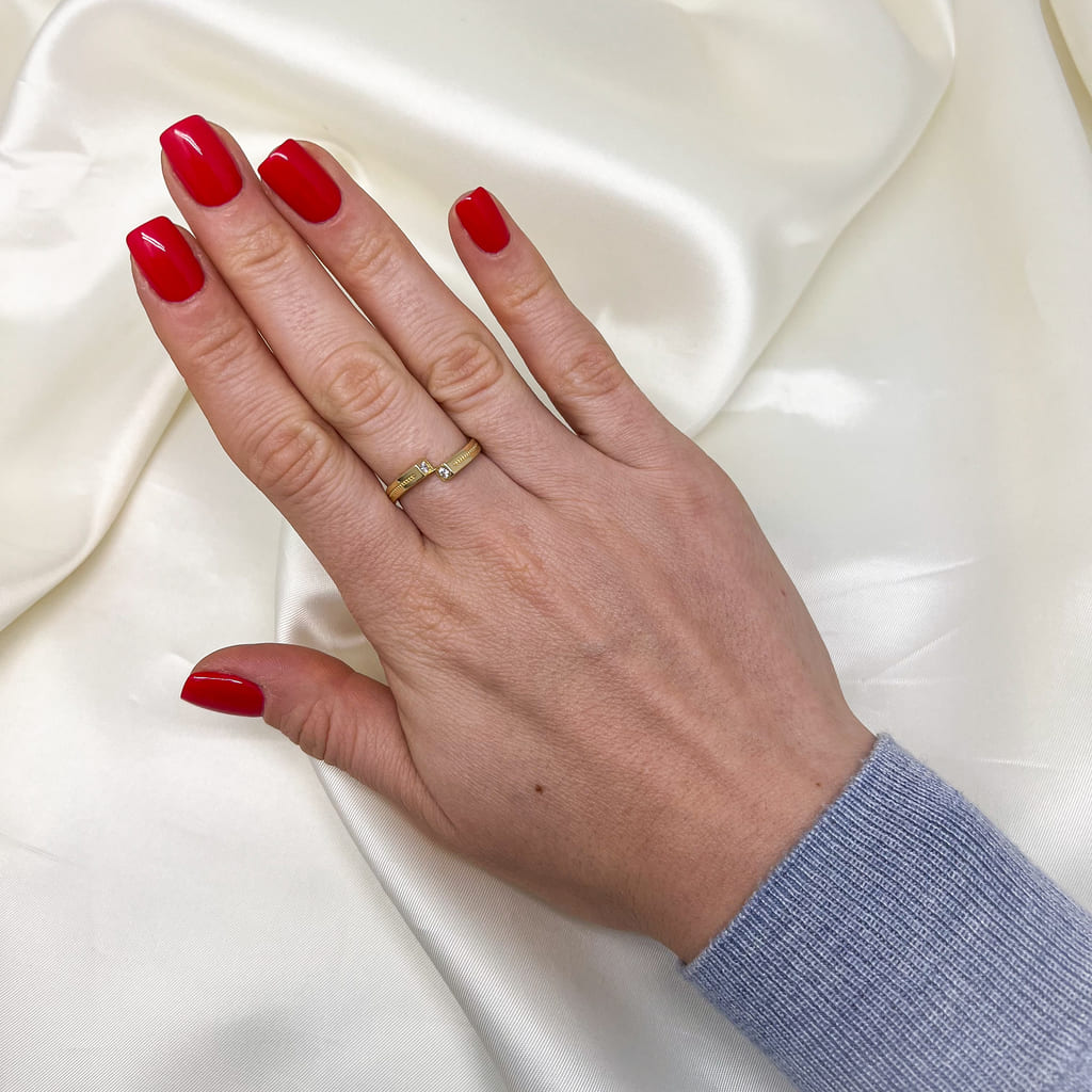 Inel Aur 14k cu Elemente Patrate