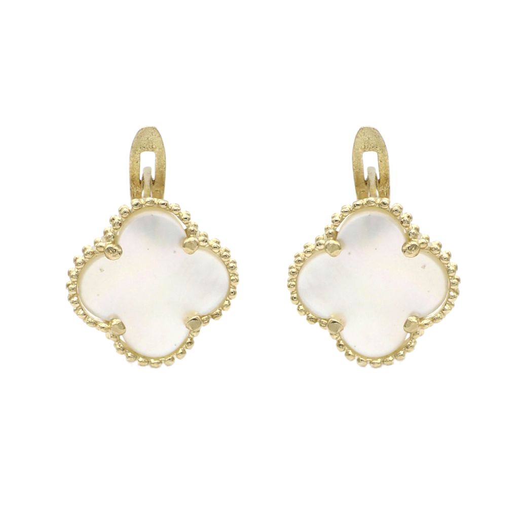 Cercei Aur 14k cu Floare Sidef 1.3cm