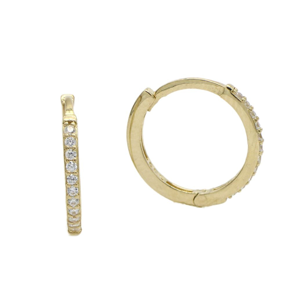 Cercei Veriga Aur 14k cu Pietre Zirconia Albe