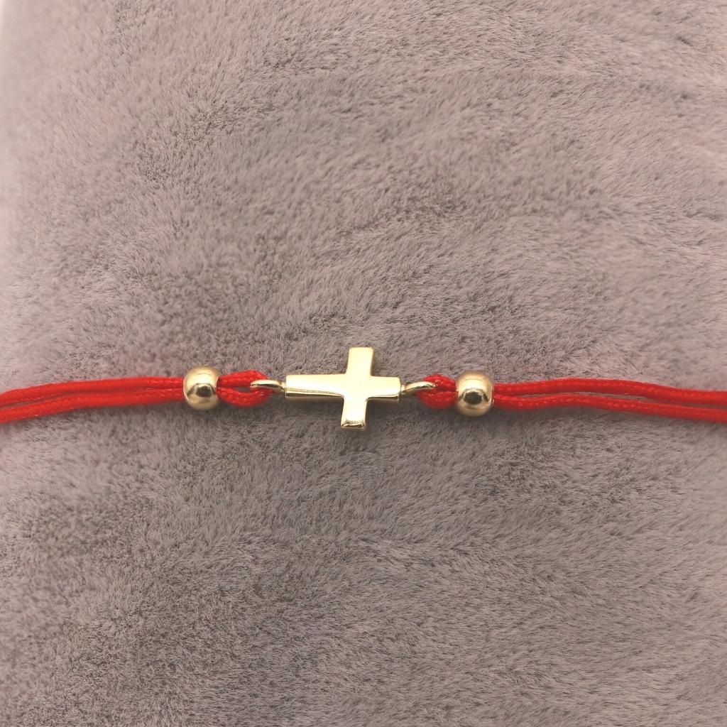 Bratara Snur Aur 14k Cruce Clasica si Bile