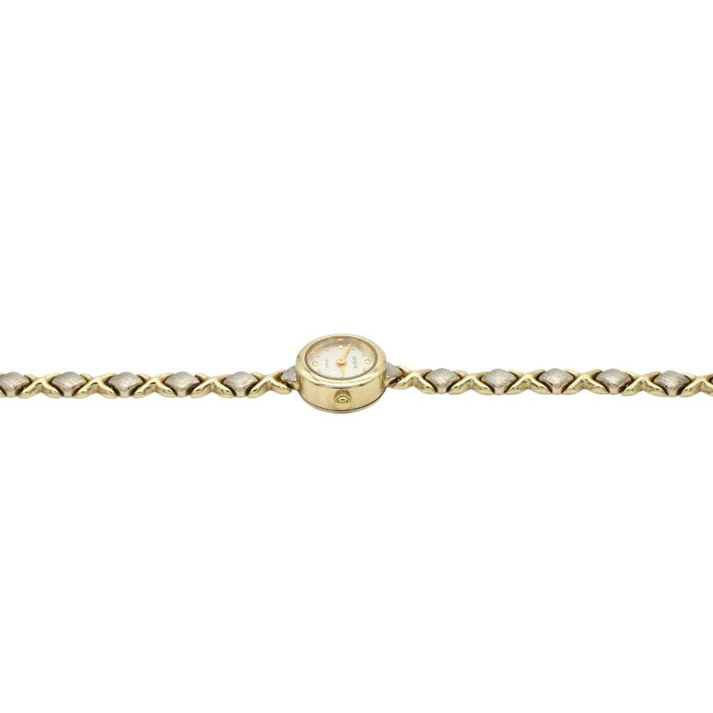 Ceas Aur Alb si Galben 14k Geneve Dama 13 mm
