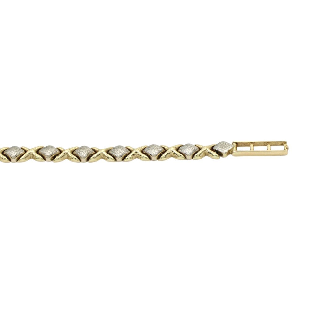 Ceas Aur Alb si Galben 14k Geneve Dama 13 mm