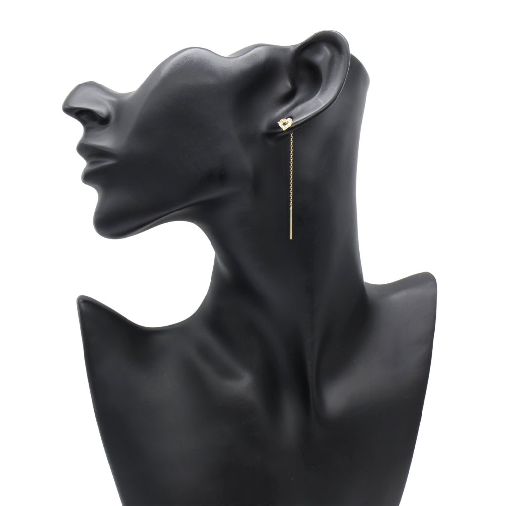 Cercei Fir Aur 14k Inimi cu Pietre Zirconia