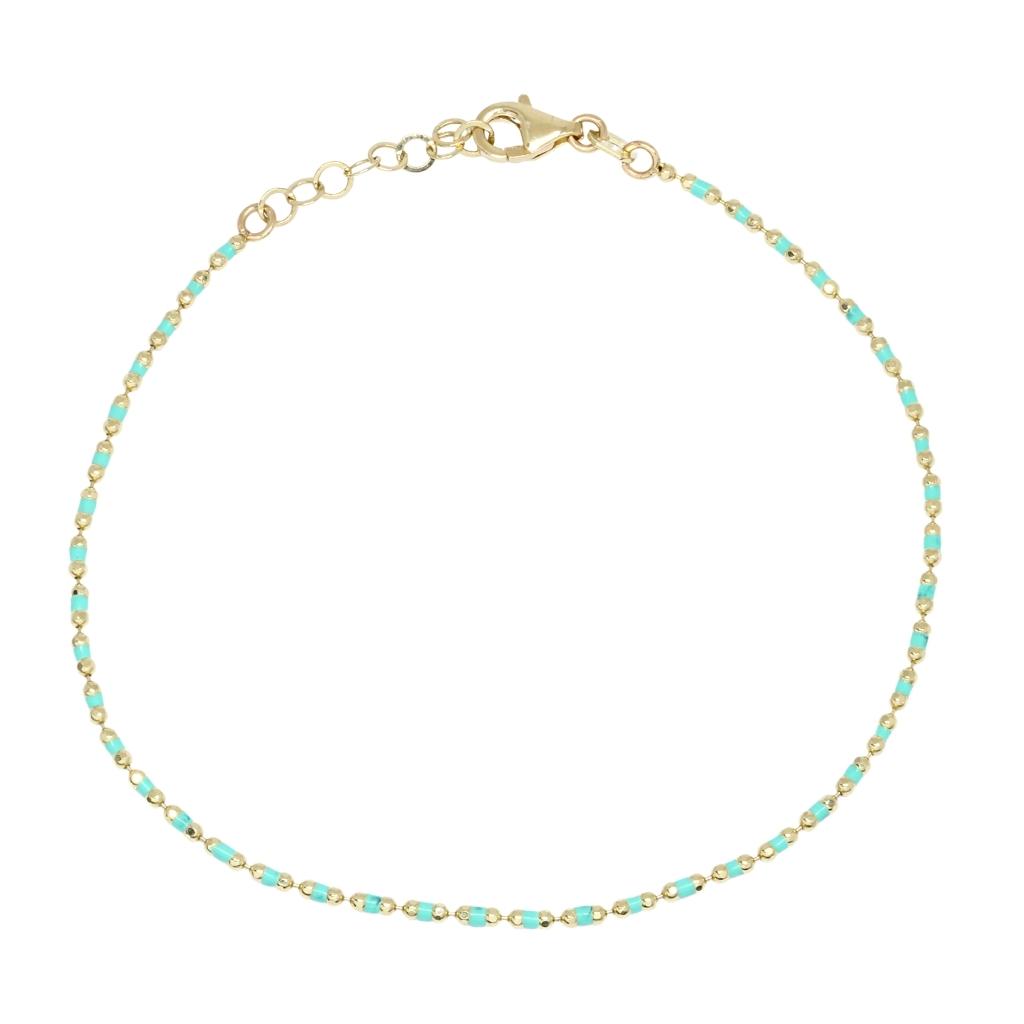 Bratara Aur 14k cu Agat Multicolor