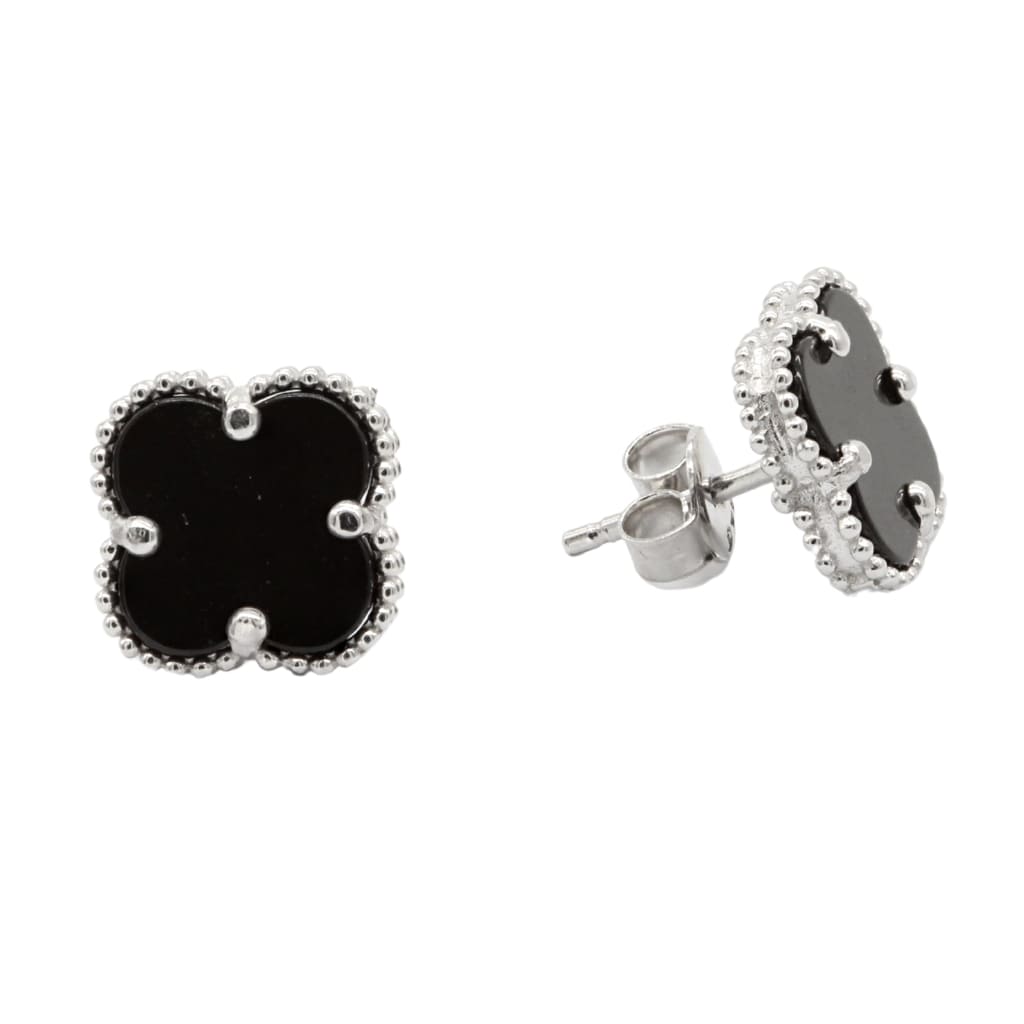 Cercei Argint Floare cu Onix