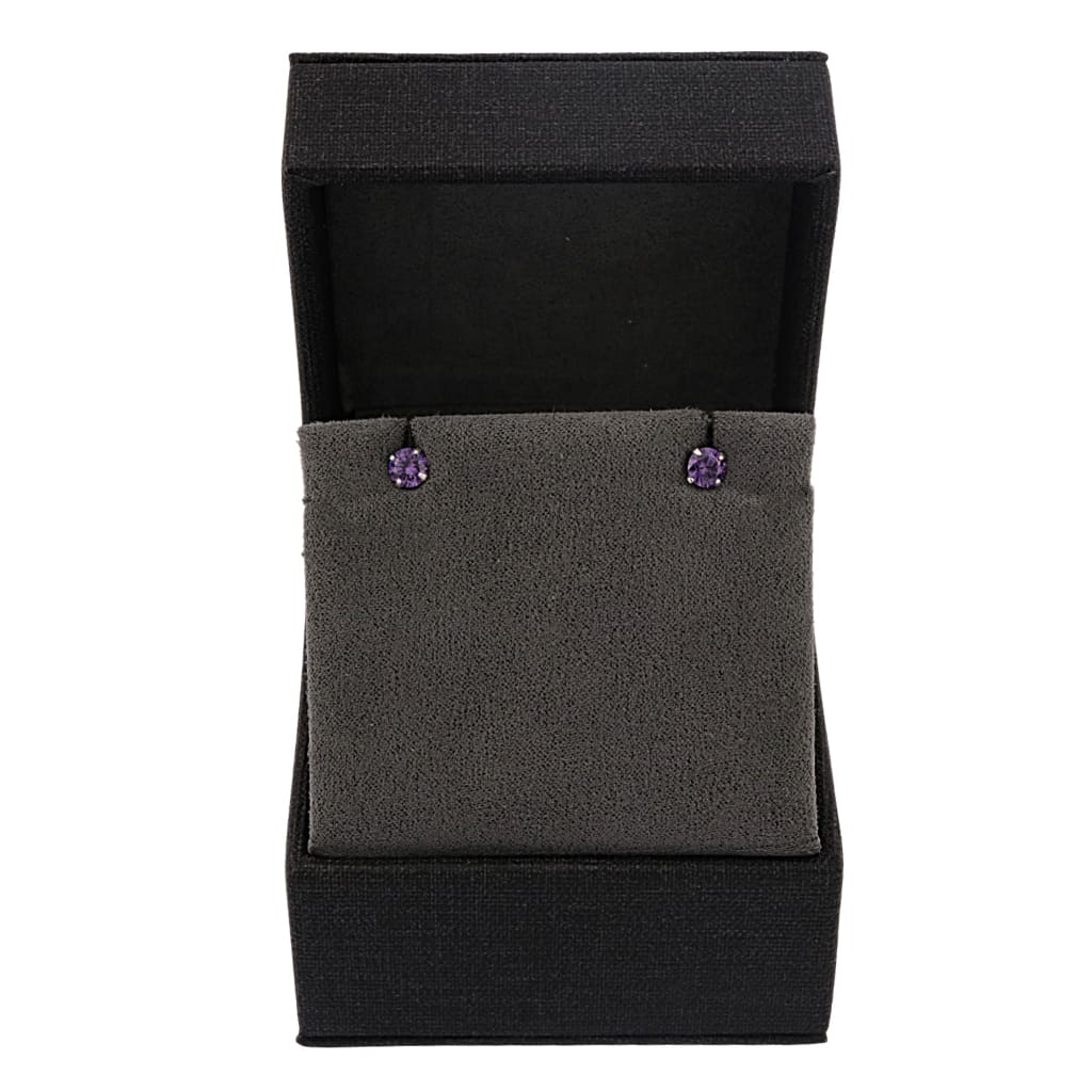 Cercei Argint Birthstone Luna Februarie - Royal Purple