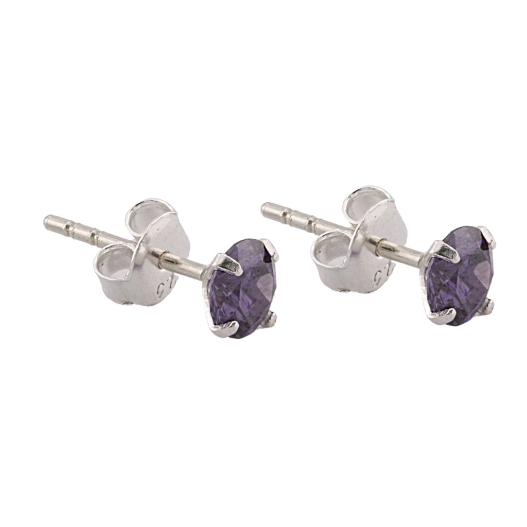 Cercei Argint Birthstone Luna Februarie - Royal Purple