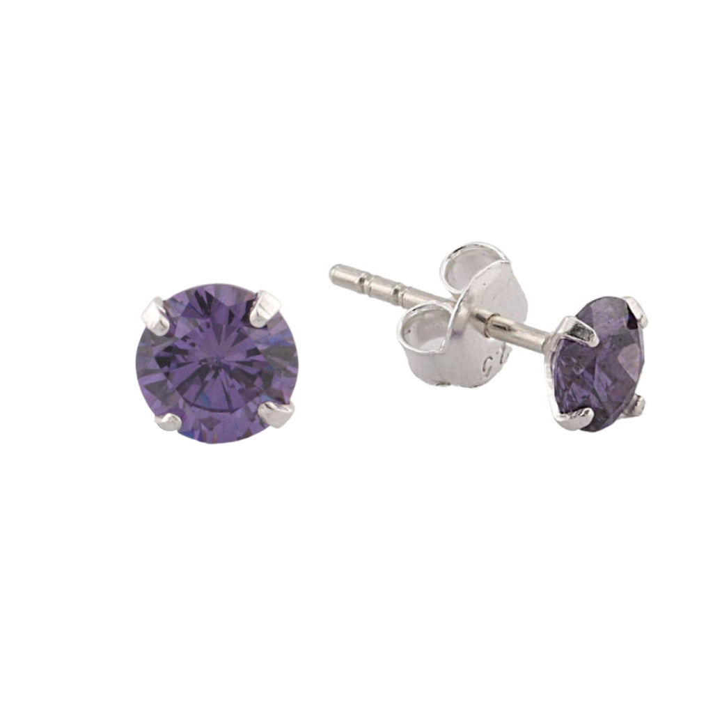Cercei Argint Birthstone Luna Februarie - Royal Purple