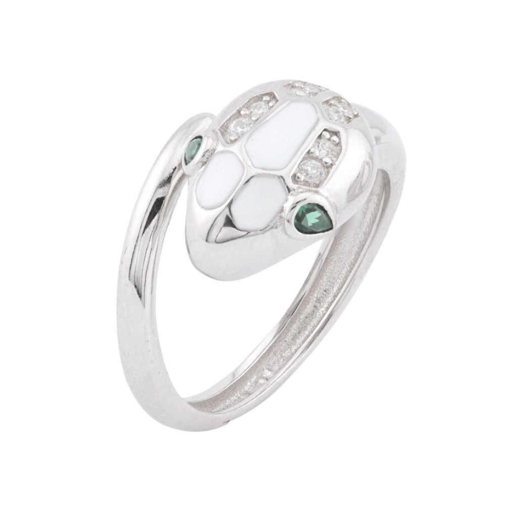 Inel Argint Snake cu Pietre Zirconia
