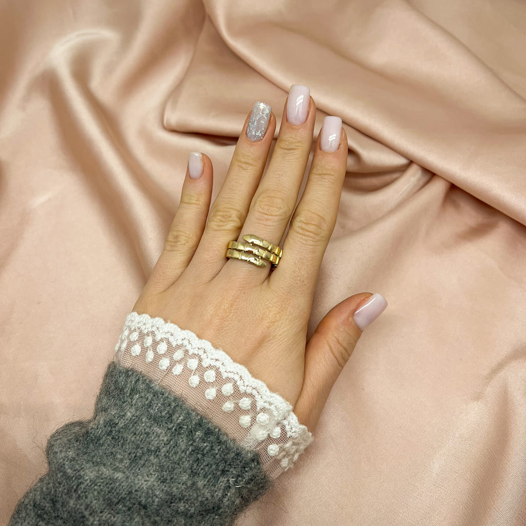 Inel Dublu Aur 14k Sarpe