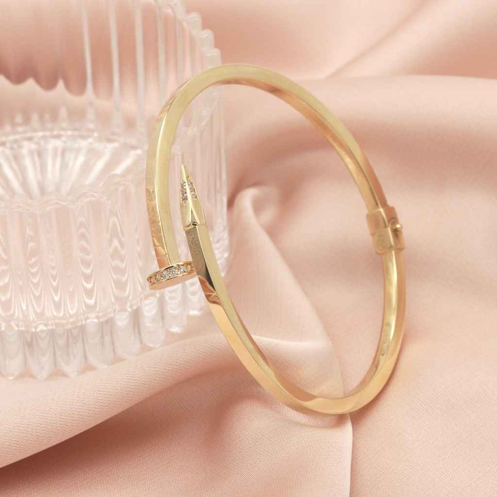 Bratara Fixa Aur 14k Cui Patrat cu Pietre Zirconia