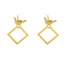 Cercei Aur 14k 3 in 1 Minimalist Square