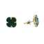 Cercei Aur 14k Floare cu Malachit 1cm