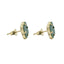 Cercei Aur 14k Floare cu Malachit 1cm