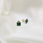 Cercei Aur 14k Floare cu Malachit 1cm