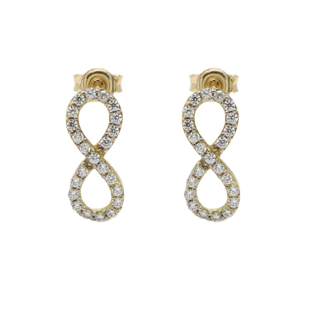 Cercei Aur 9k Infinit cu Pietre Zirconia