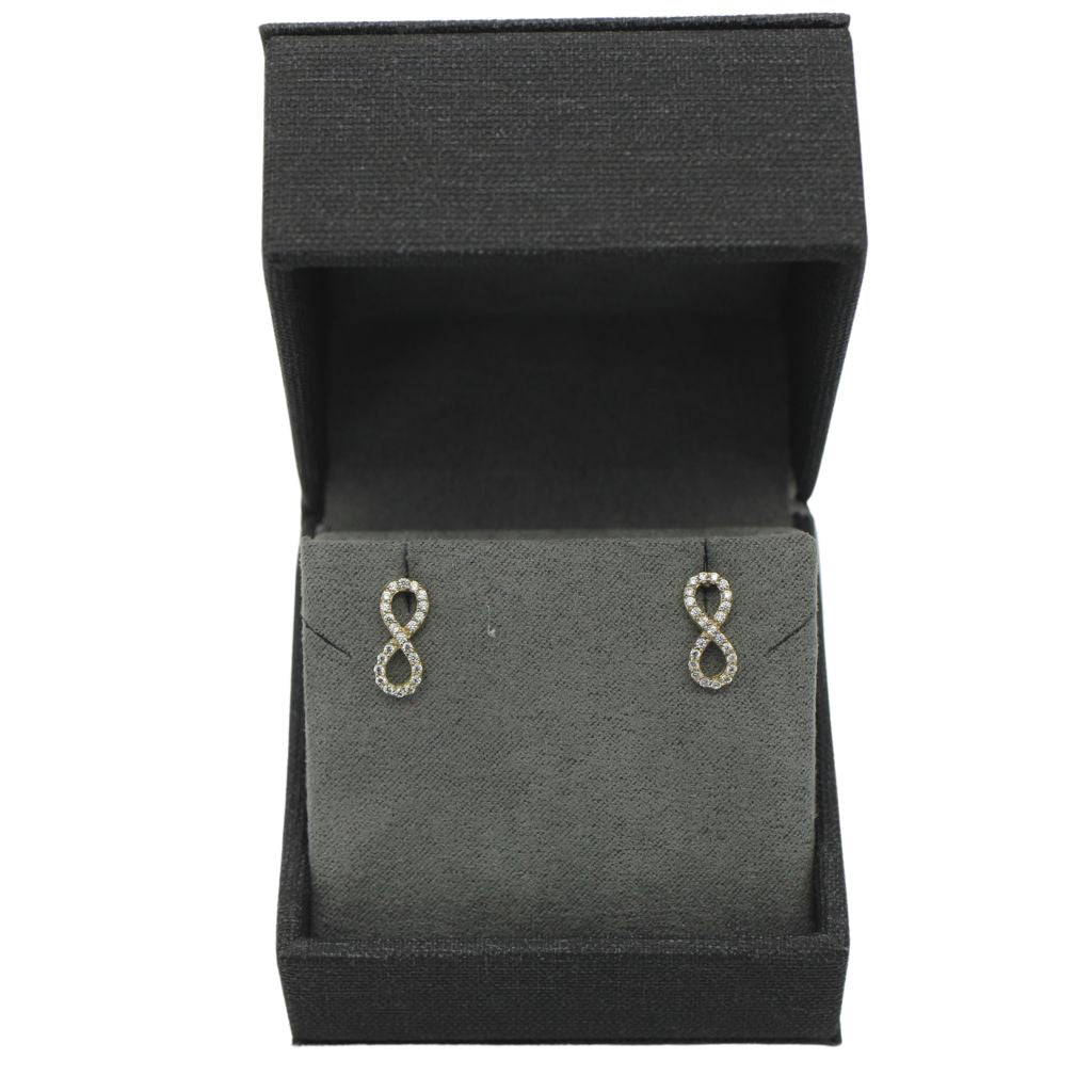 Cercei Aur 9k Infinit cu Pietre Zirconia