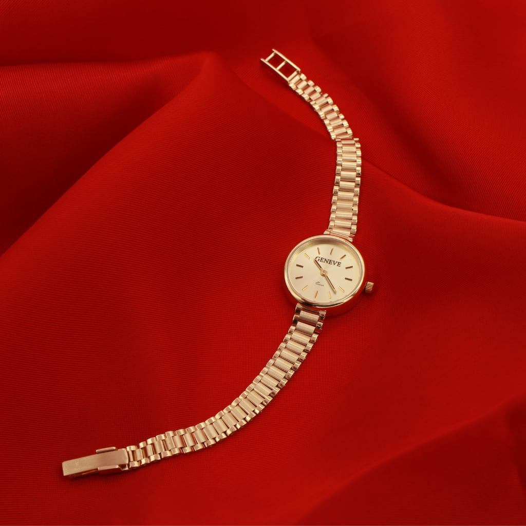 Ceas Aur 14k Geneve Dama Cadran Rotund 20mm