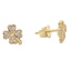 Cercei Aur 14k Trifoi Good Luck cu Pietre Zirconia