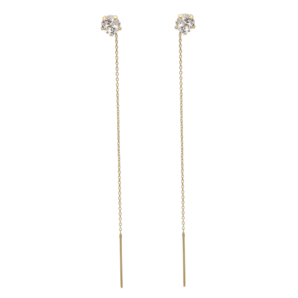 Cercei Fir Aur 14k Piatra Zirconia
