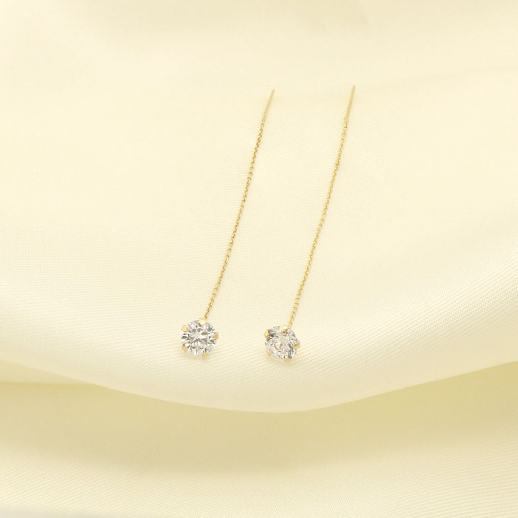 Cercei Fir Aur 14k Piatra Zirconia
