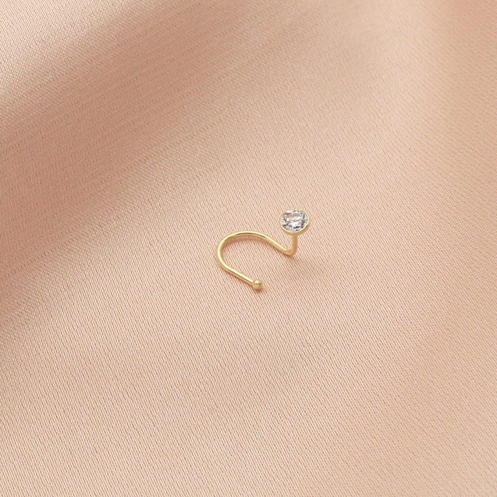 Cercel Piercing Nas de Aur 14k cu Piatra Zirconia