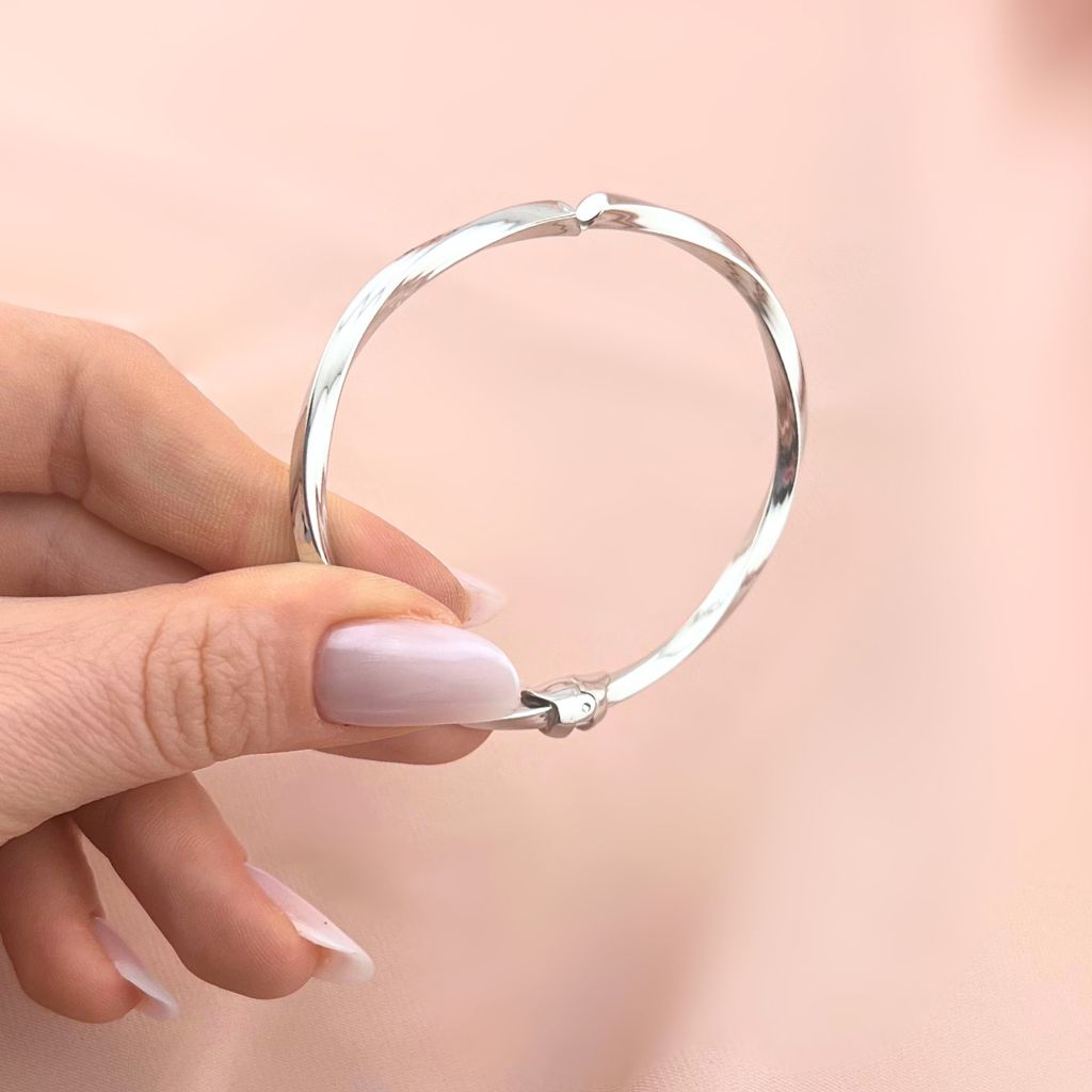 Bratara Argint Fixa Half Cut Bangle