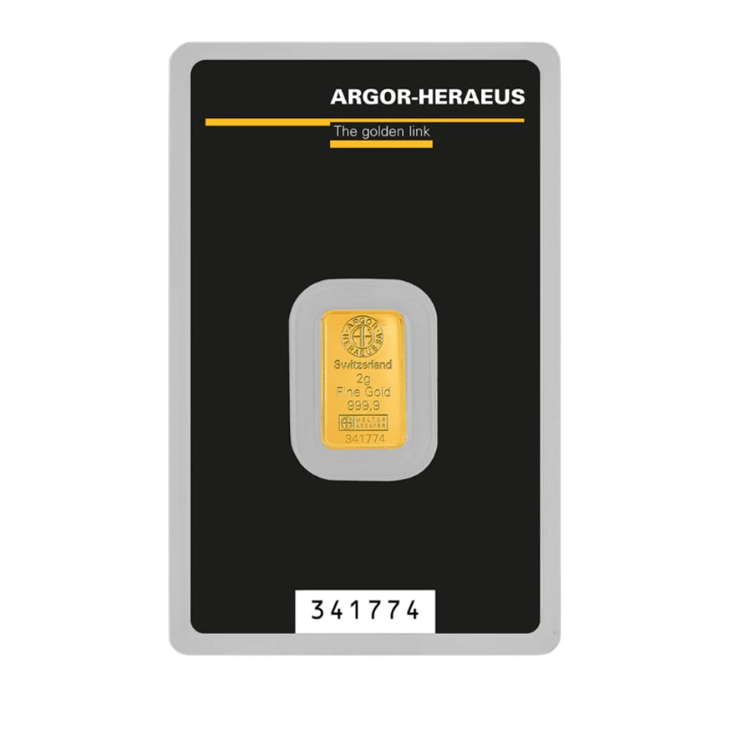 Lingou Aur 24K, Argor-Heraeus Kinebar, 2 g, puritate 999.9‰