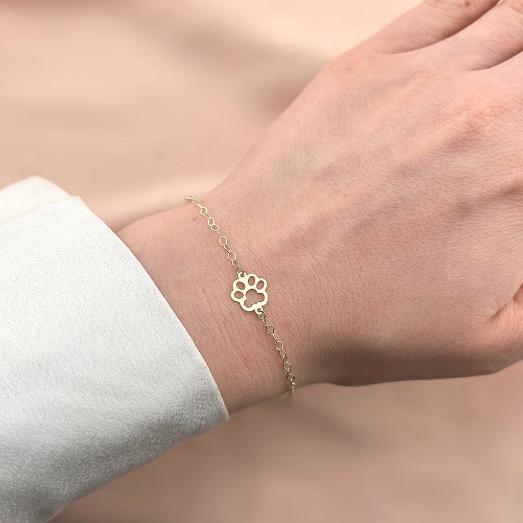 Bratara Aur 14k Copii Paw Print