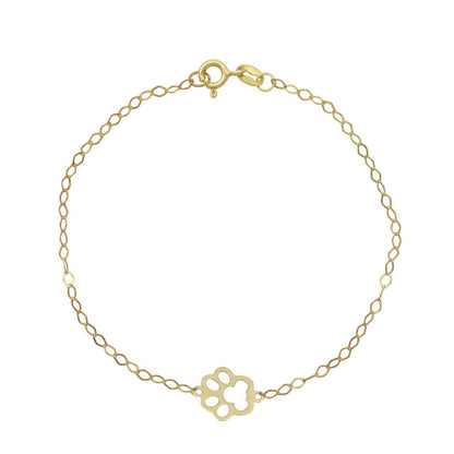 Bratara Aur 14k Copii Paw Print