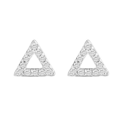 Cercei Argint Triunghi cu Pietre Zirconia