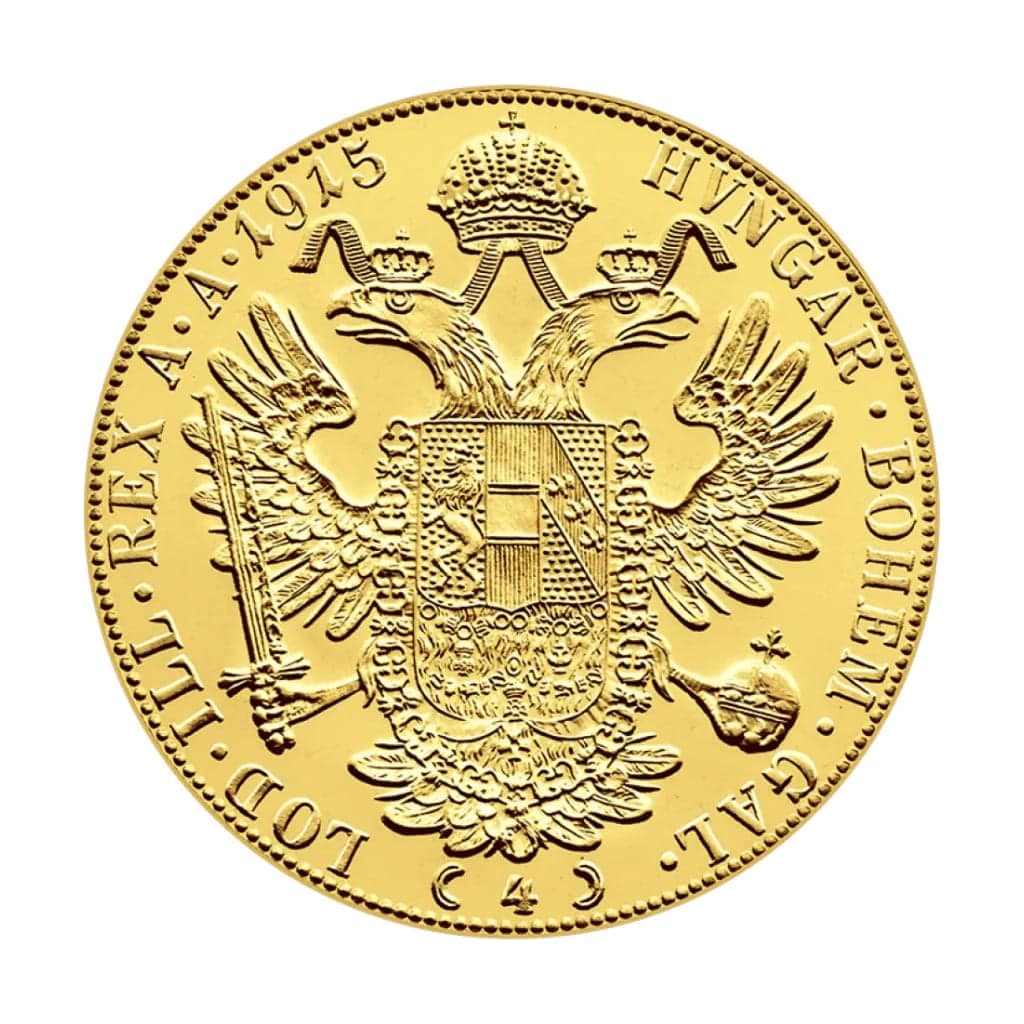 Moneda Aur, Franz Iosef Austria Necirculată, 4 ducati, 24 K, 13.96 g, puritate 986‰