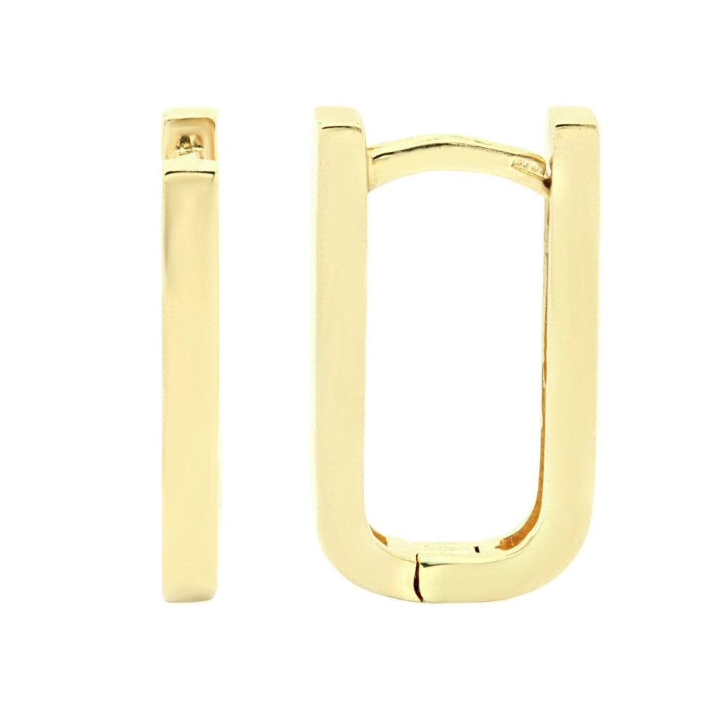 Cercei Aur Galben 14k Oval Huggie Hoops 1.6cm