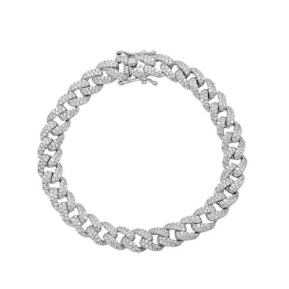 Bratara Argint Cuban Link cu Pietre Zirconia