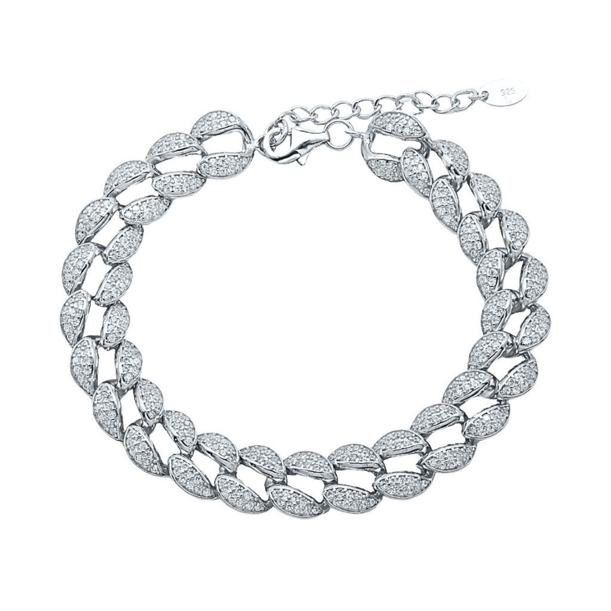 Bratara Argint Cuban Link cu Pietre Zirconia