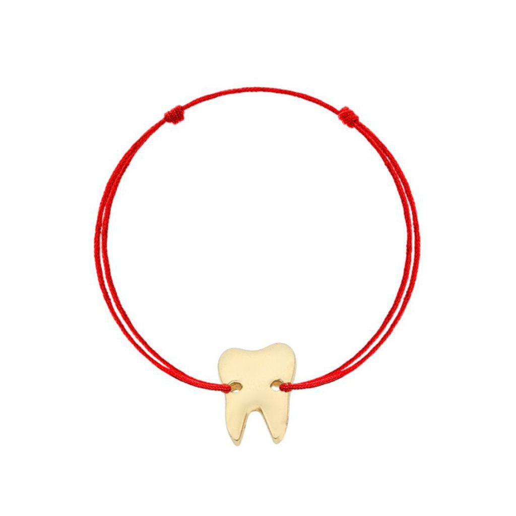 Bratara Snur Argint Dinte Placat cu Aur 14k