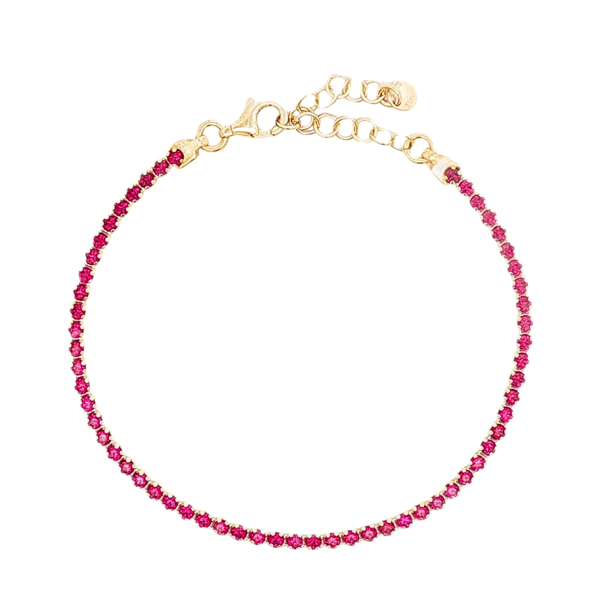 Bratara Argint Placat cu Aur 18k Tennis Ruby Red