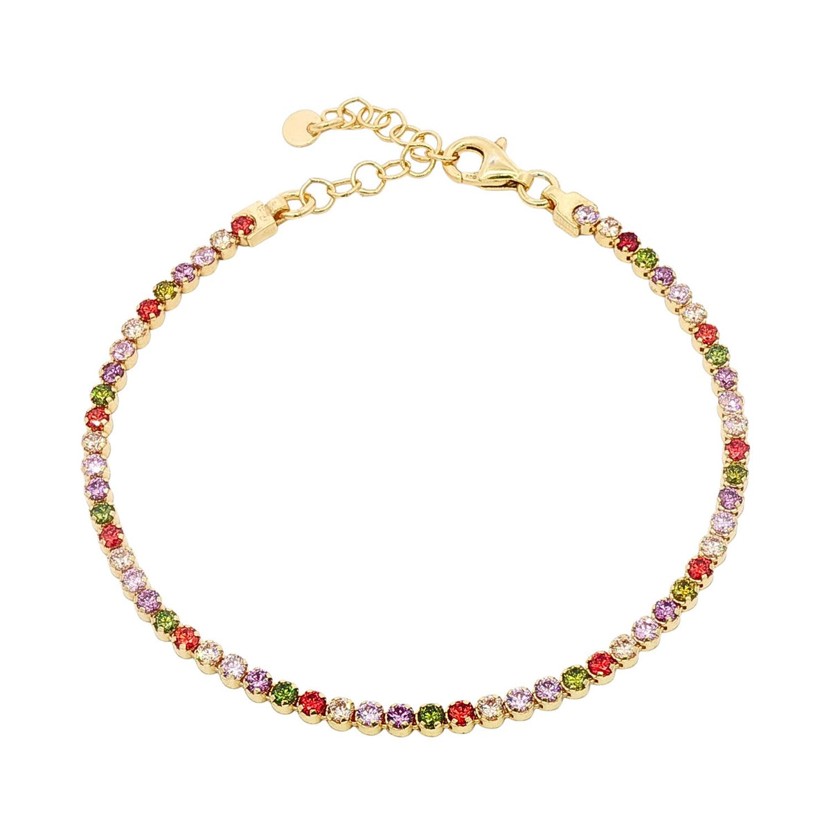 Bratara Argint Tennis cu Pietre Multicolore