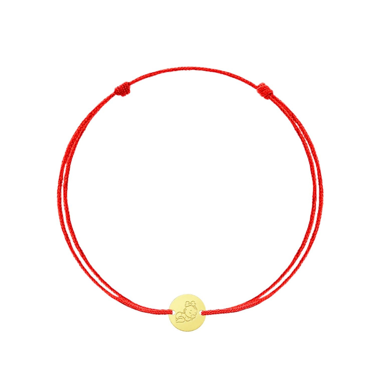 Bratara Argint Placata cu Aur 14k Snur Banut Bebelus Fetita