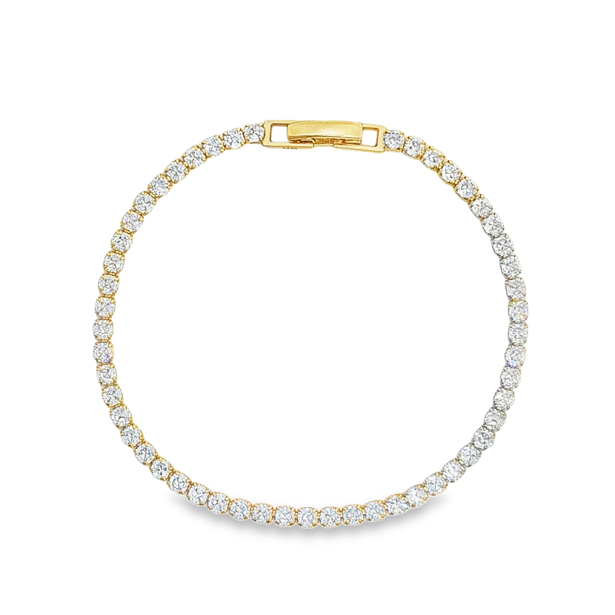 Bratara Argint Placata cu Aur 14k Tennis 2.5 mm